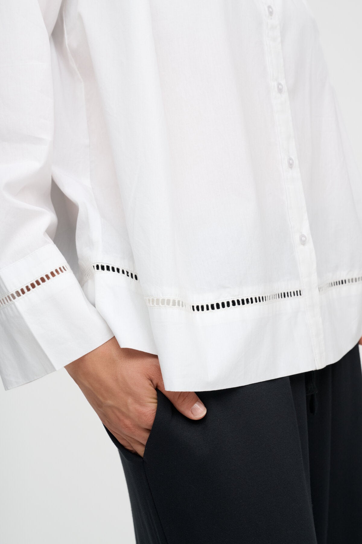 July Poplin skjorte - hvid